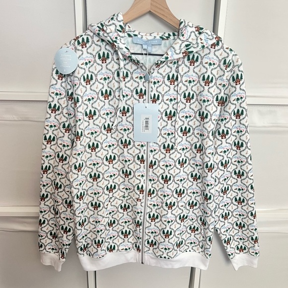 Hill House Teddy Zip Up Jacket White Ski Chalet - Picture 1 of 2